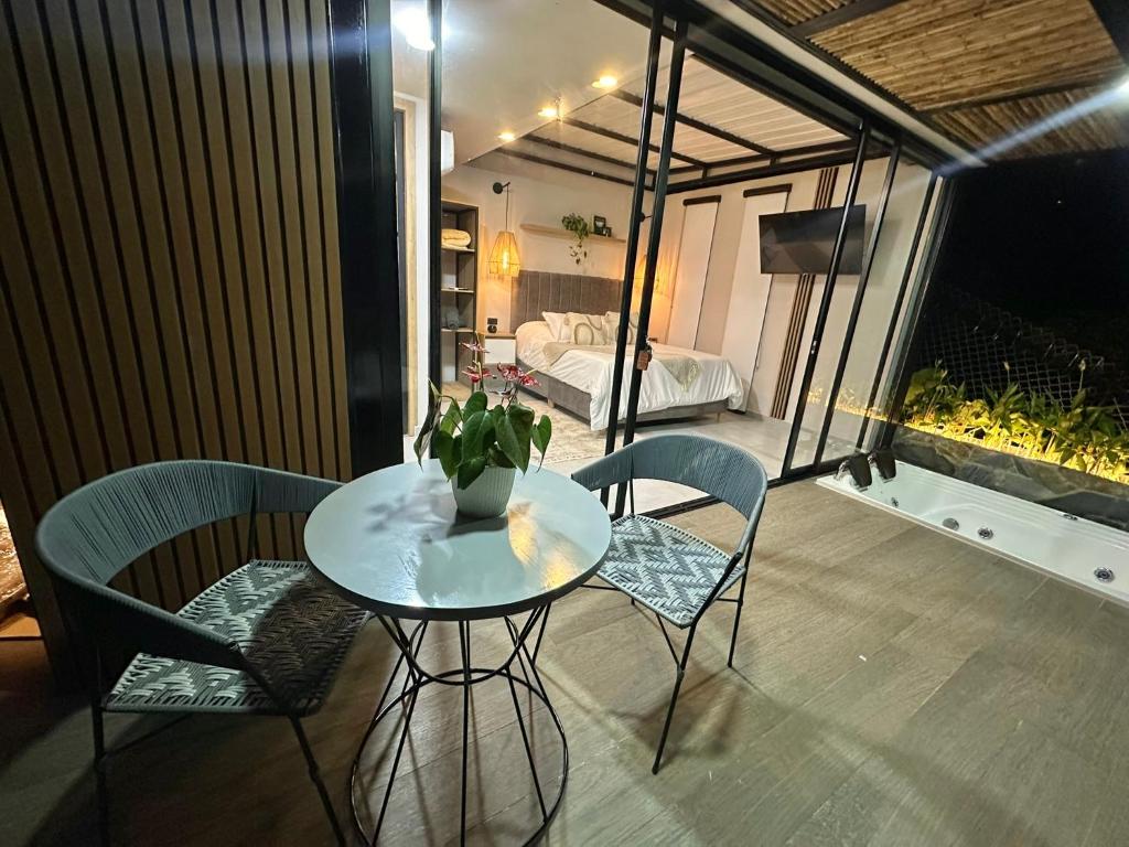 Posezení v ubytování Cielo Abierto Cabaña Glamping