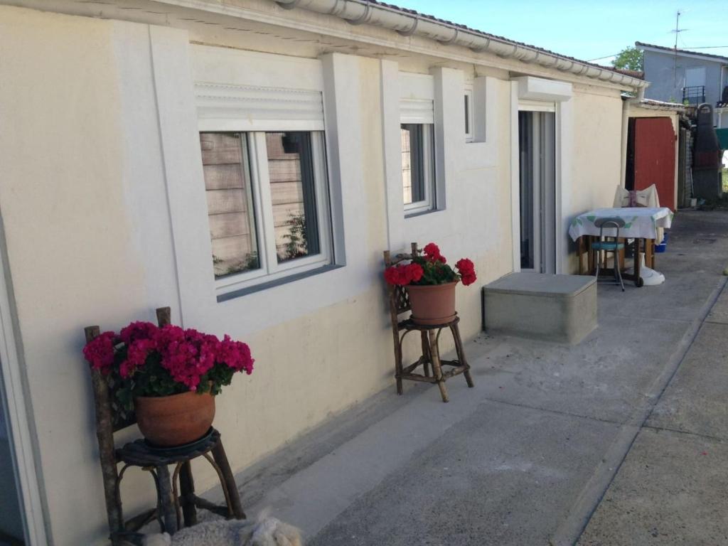 a house with flowers on the side of it at Charming town centre house with garden in Dax