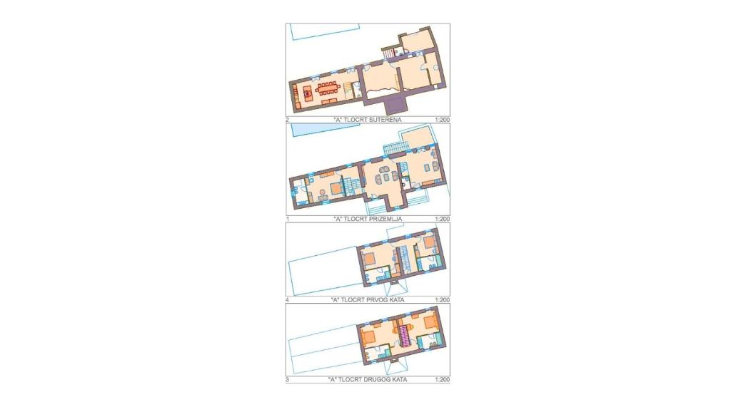 Plan piętra w obiekcie Villa Poropati, Grožnjan, Istria - Luxury Countryside Estate for up to 19 persons - Large pool of 80m2 with kids section