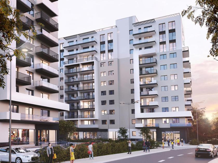 a rendering of a large white apartment building at Sofia TS apartment in Craiova