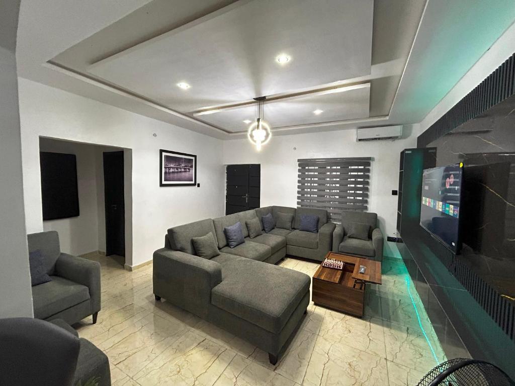 Posezení v ubytování Abiodun Prime Apartment