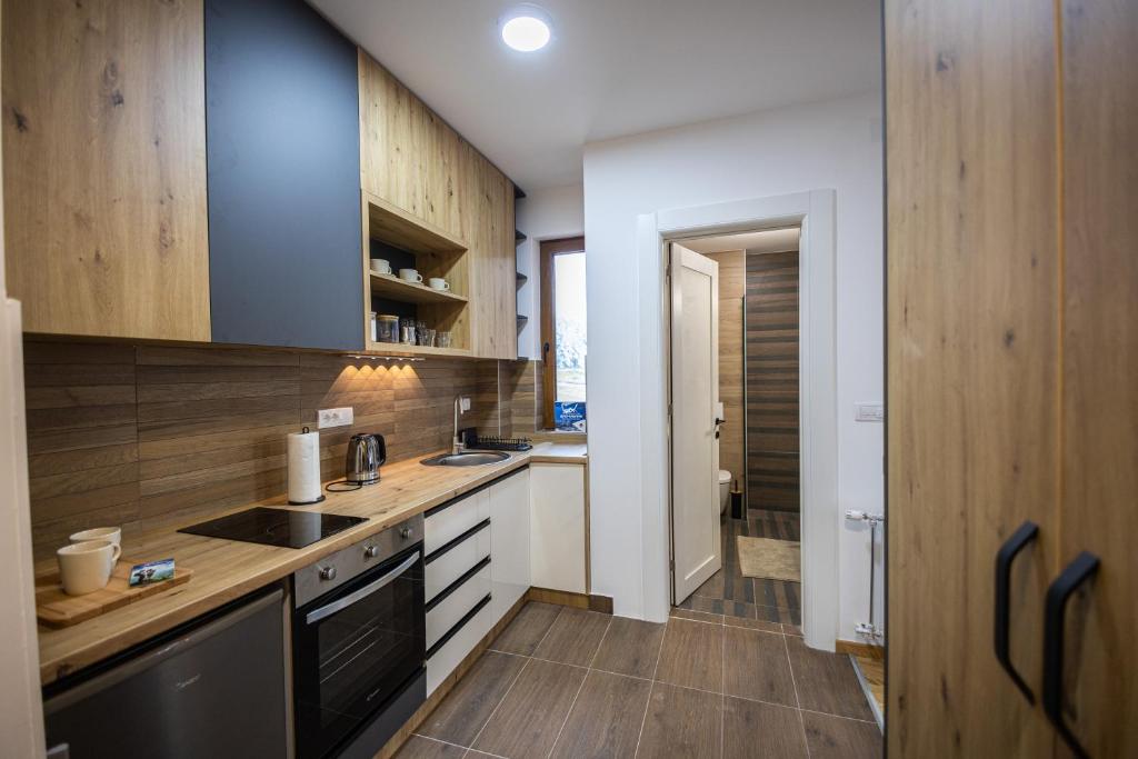 Küche/Küchenzeile in der Unterkunft Apartmani RAZVIGORA - DivčiNova