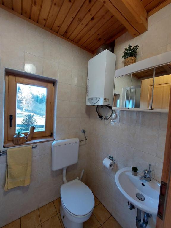 Koupelna v ubytování Koča Lipa pod Veliko planino