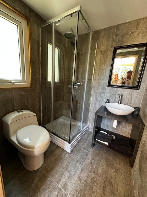 Koupelna v ubytování Cabaña Puerta Amarilla