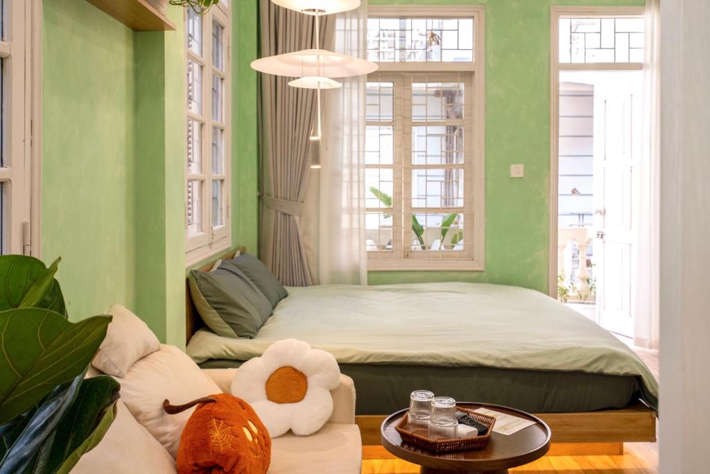 Postel nebo postele na pokoji v ubytování Dechill House