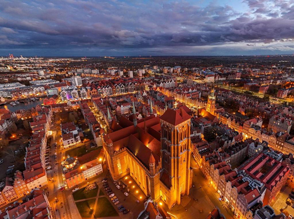 Výhľad na mesto Gdansk alebo výhľad na mesto priamo z apartmánu