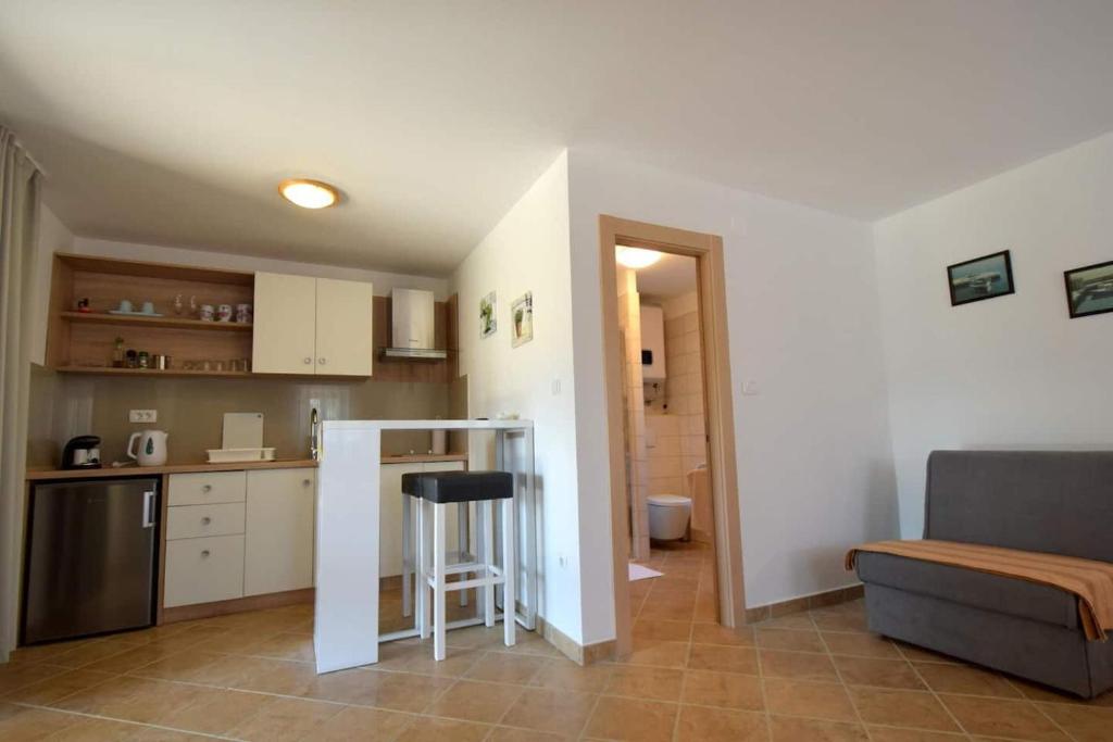Kuchyň nebo kuchyňský kout v ubytování Apartments Insula Insule