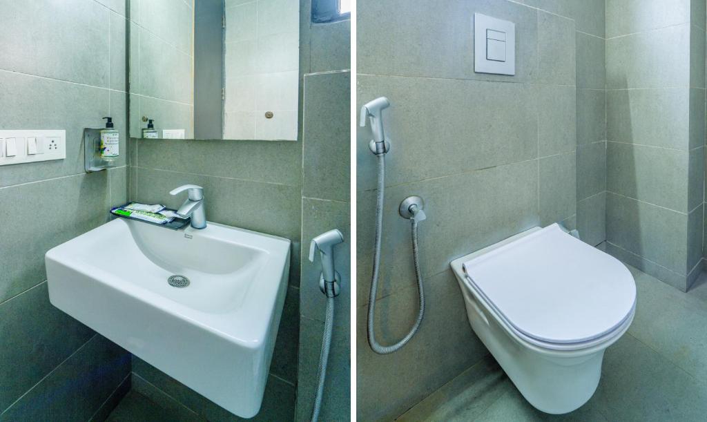 Koupelna v ubytování Treebo Premium Inn