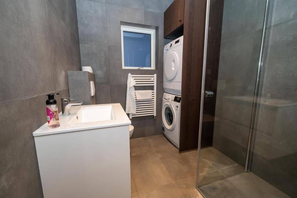 Koupelna v ubytování Storigardur Premium Apartments