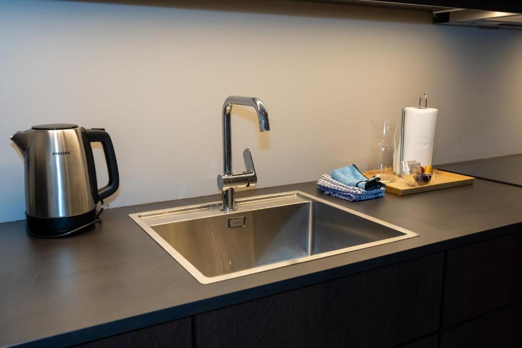 Kuchyň nebo kuchyňský kout v ubytování Storigardur Premium Apartments