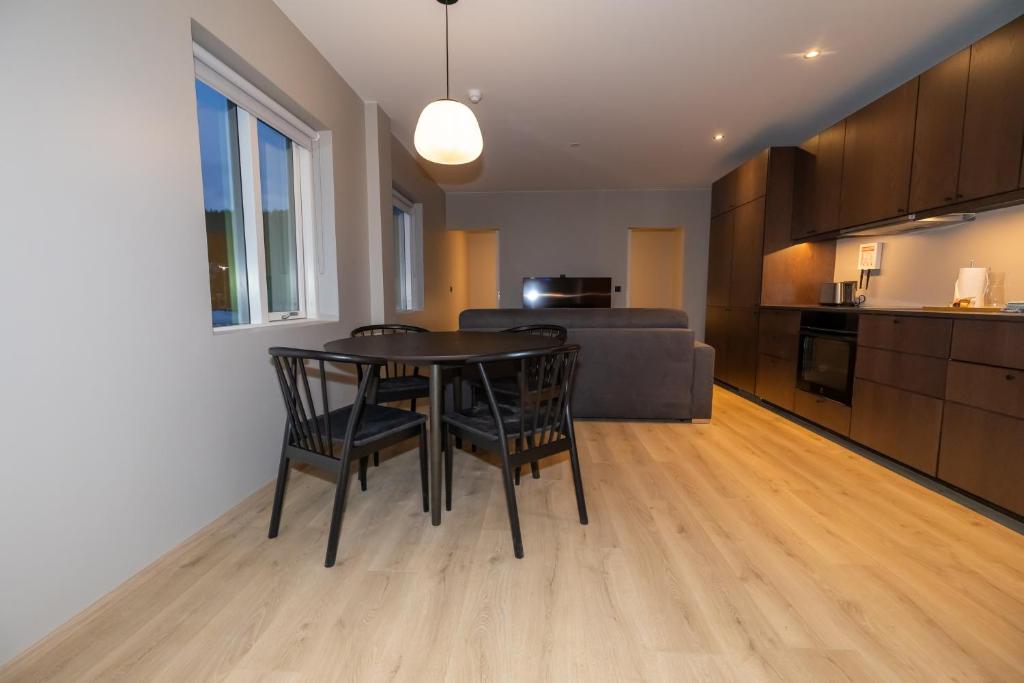 Kuchyň nebo kuchyňský kout v ubytování Storigardur Premium Apartments