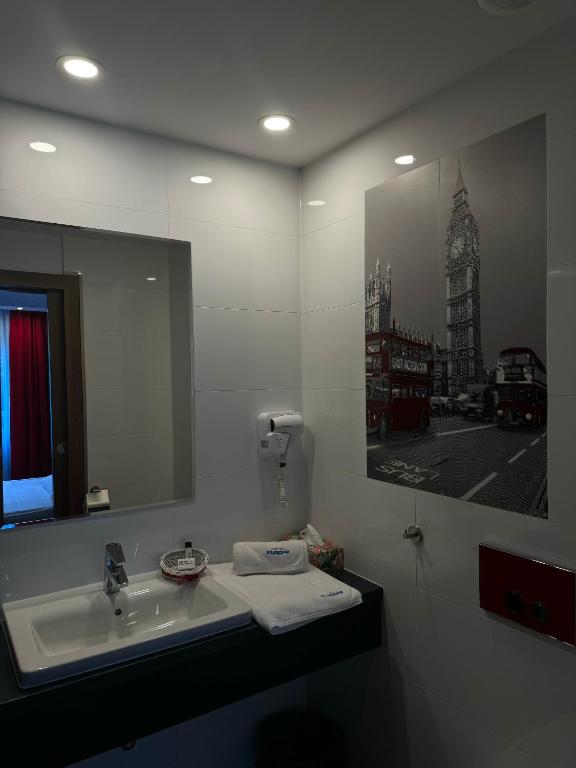 Koupelna v ubytování Hotel Europa