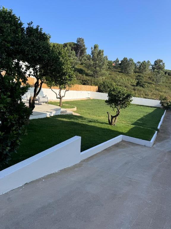 a view of a garden with trees and grass at Villa Mave - Cascais in Estoril