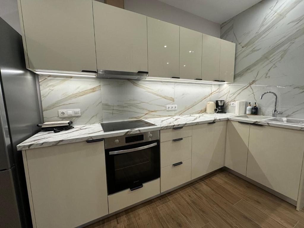 Kuchyň nebo kuchyňský kout v ubytování ΝΝ Delphi Loft