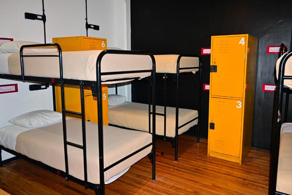 Hostel Mundo Joven Catedral - 6床位女性宿舍间的床位内部共用浴室