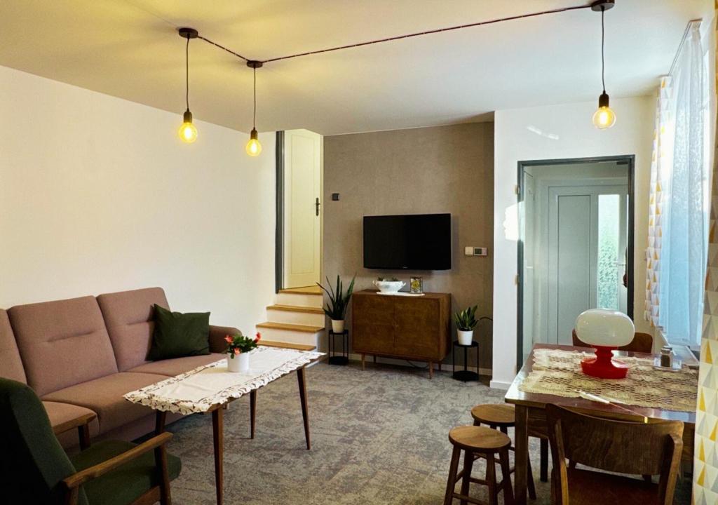 TV a/nebo společenská místnost v ubytování Baťa House Helena
