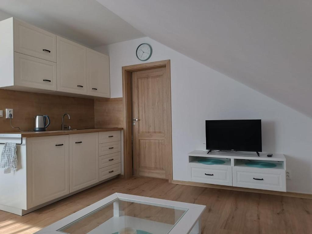 Kuchyň nebo kuchyňský kout v ubytování Apartmány pod Mníchom