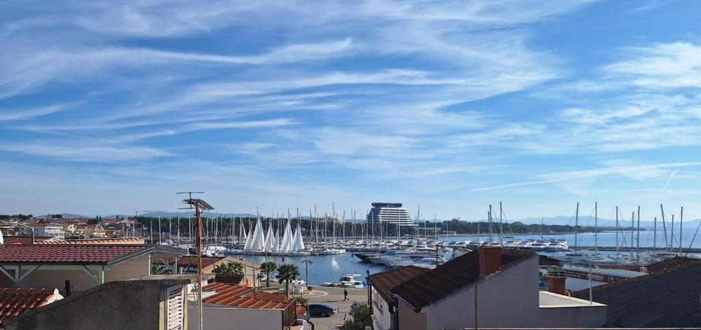 a view of a harbor with boats in the water at House Vodice in Vodice