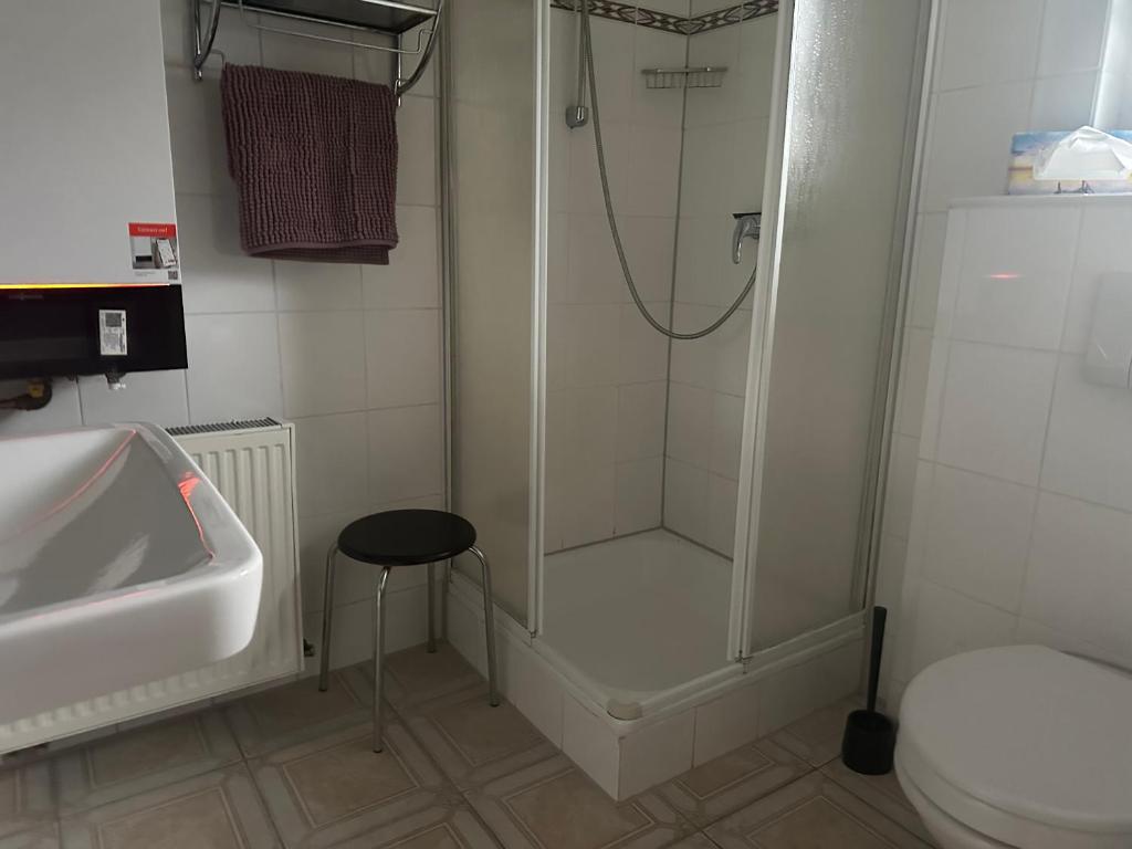 Koupelna v ubytování Ferienhaus Elsterblick