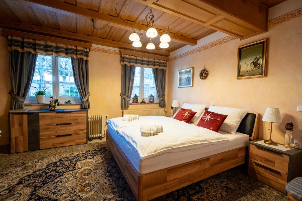 Postel nebo postele na pokoji v ubytování Residence Moritz with Sauna