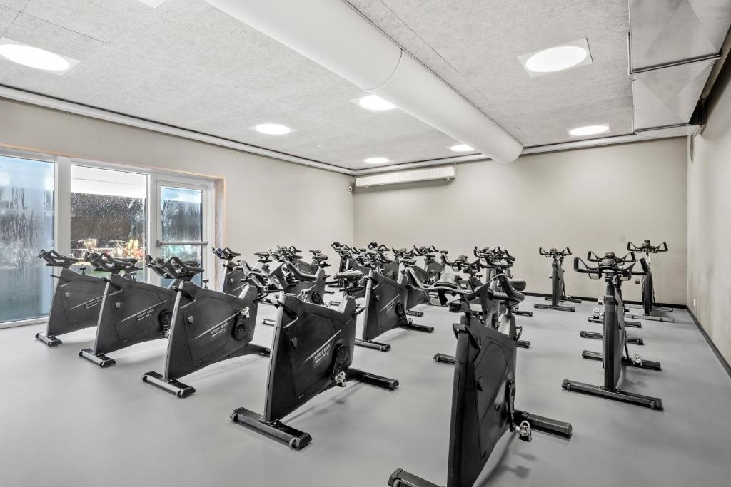 Fitness centrum a/nebo fitness zařízení v ubytování Sæby Spektrum & Hostel