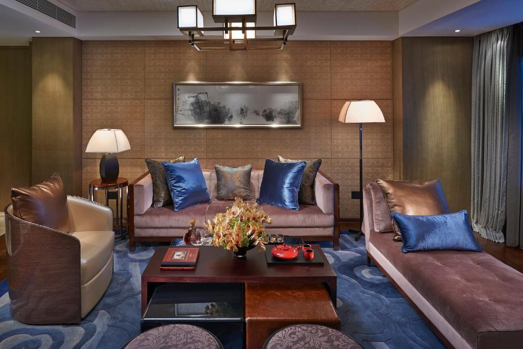 Posezení v ubytování Mandarin Oriental Pudong, Shanghai
