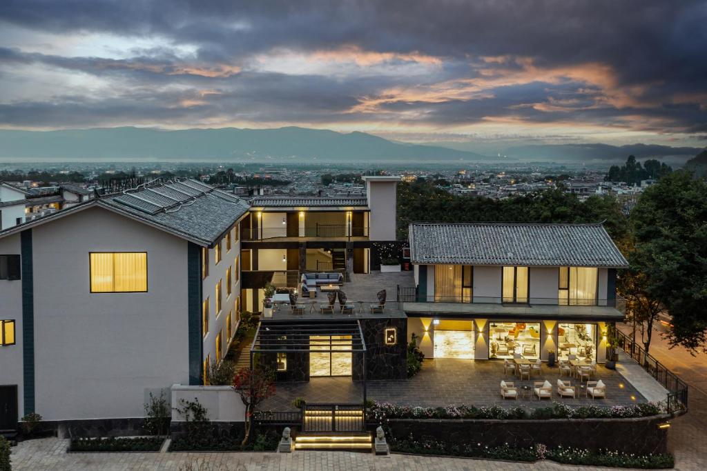 a house with a view of the city at Neo-garden in Dali