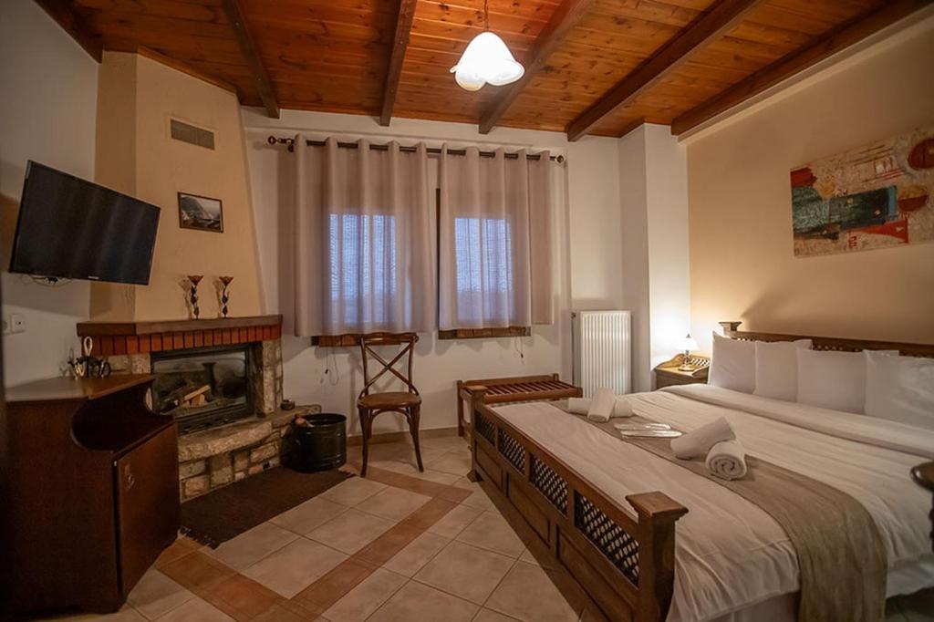 Łóżko lub łóżka w pokoju w obiekcie Guesthouse Moucha