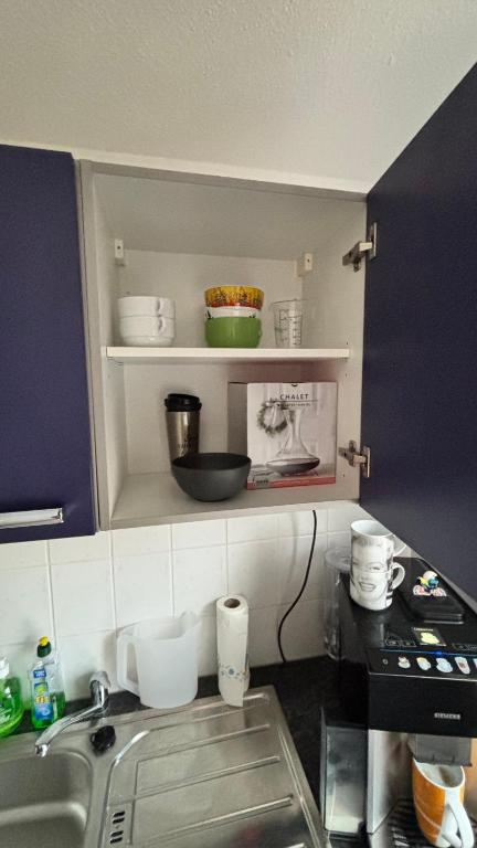 Kuchyň nebo kuchyňský kout v ubytování ModerneDG-Wohnung mit Homeoffice