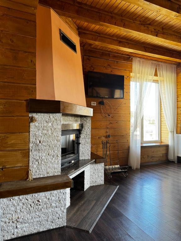 Kuchyň nebo kuchyňský kout v ubytování Панорама гір