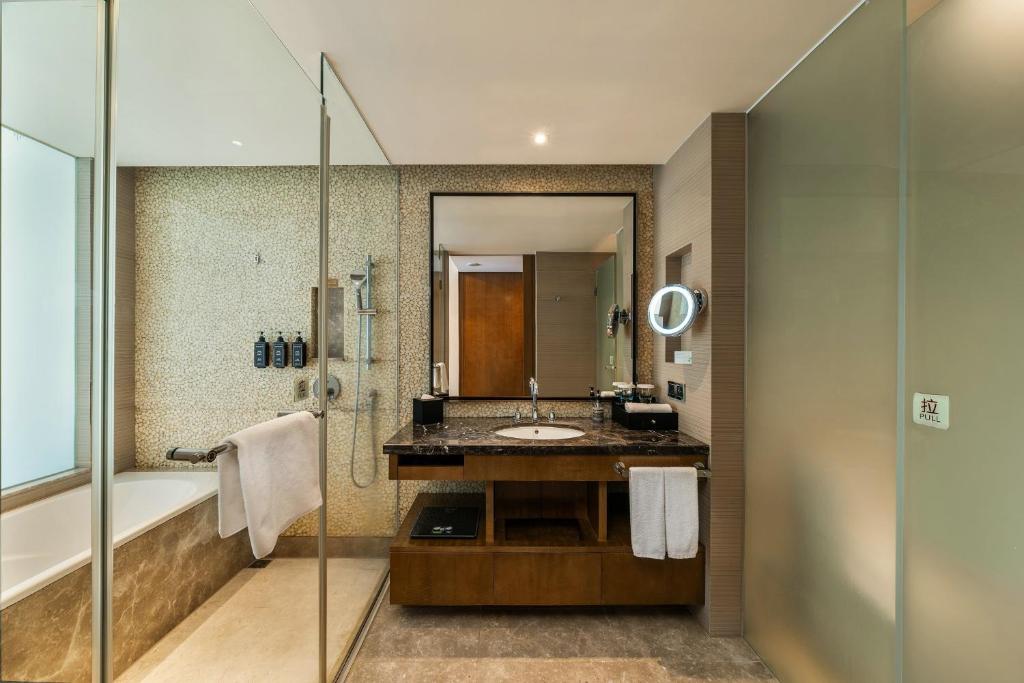 Koupelna v ubytování Juntai Hotel Xiamen