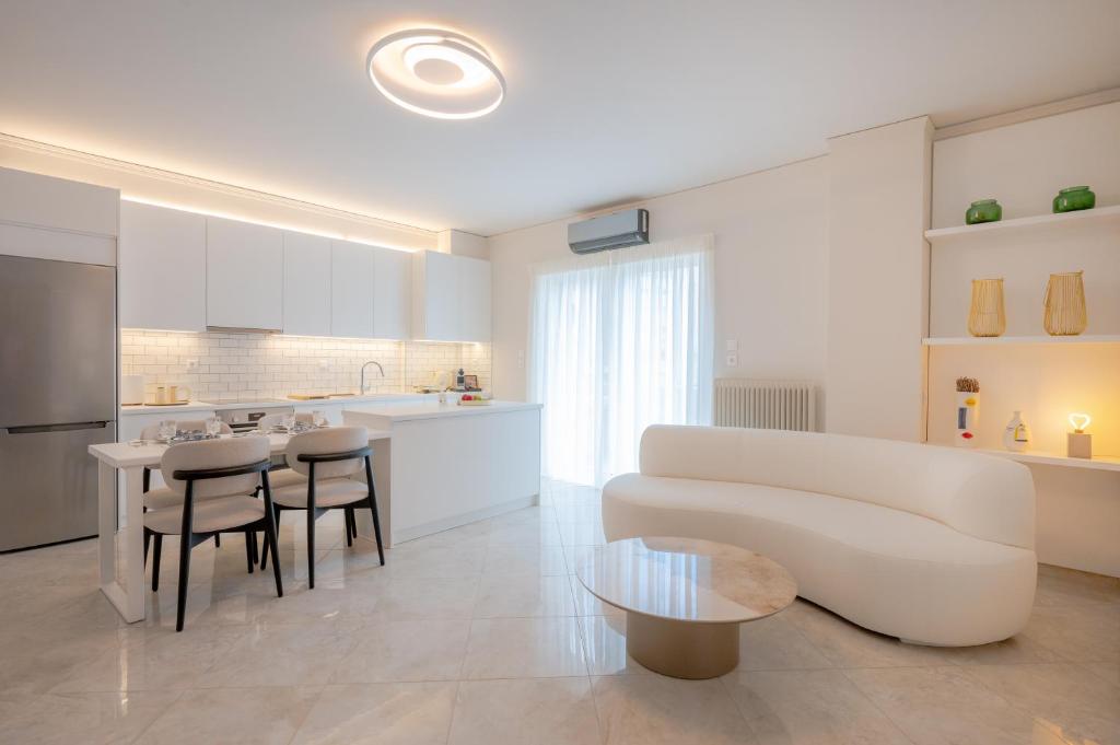Kuchyň nebo kuchyňský kout v ubytování Apeiron Athena Residences