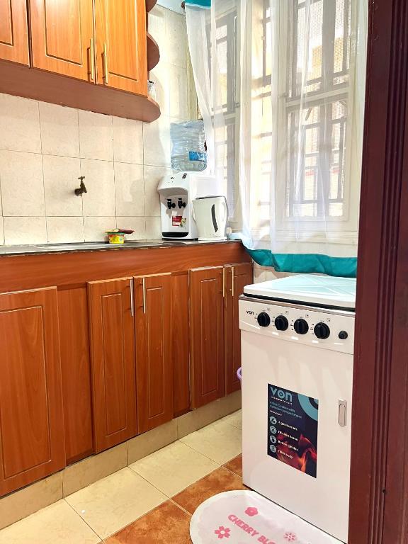 Kuchyň nebo kuchyňský kout v ubytování Dees apartment Milimani - Fast Wifi & Secure Parking