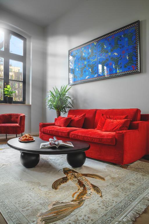 Posezení v ubytování Boulevard Drobnera Residence - Apartamenty z widokiem na Odrę