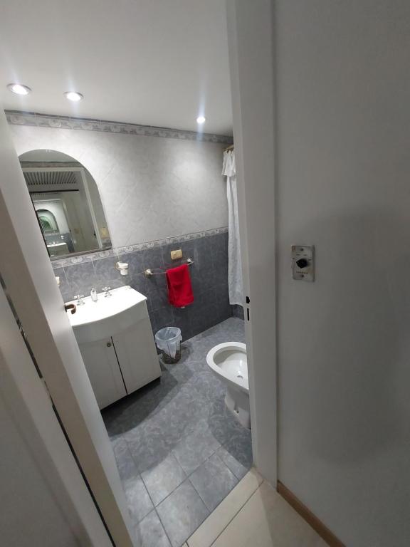 ein Badezimmer mit Waschbecken und Toilette in der Unterkunft Departamento en Microcentro Ciudad de Buenos Aires in Buenos Aires