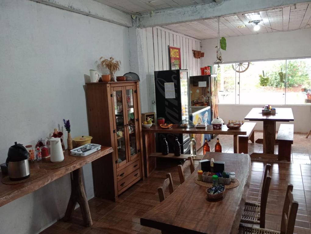Kuchyň nebo kuchyňský kout v ubytování Hotel Pousada e Parada Colonial