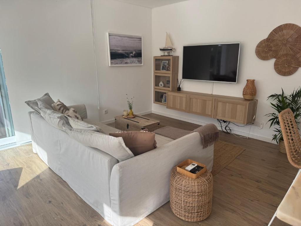 TV a/nebo společenská místnost v ubytování Casa Azul Comporta