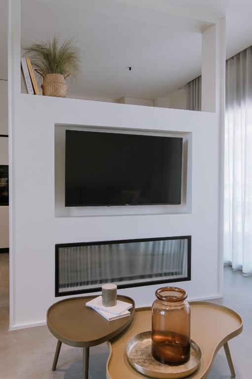TV a/nebo společenská místnost v ubytování Kleopatra Homes