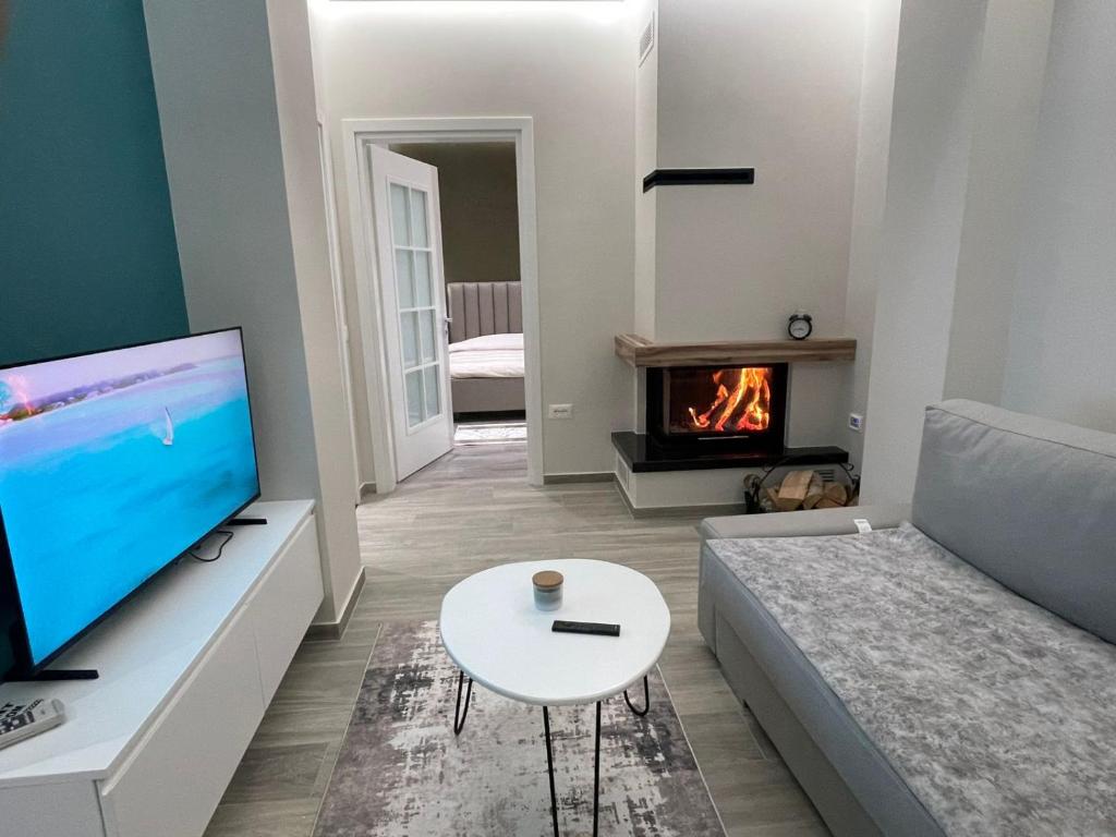 TV a/nebo společenská místnost v ubytování RentRoom Ajan Apartment