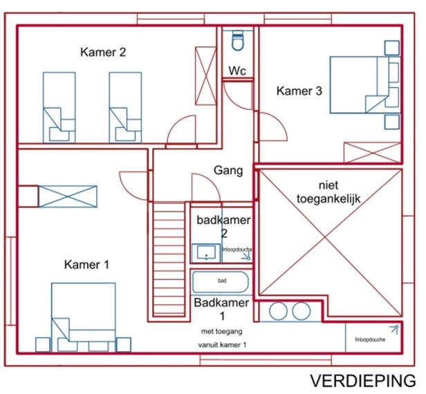 Půdorys ubytování vakantiewoning Baaltje