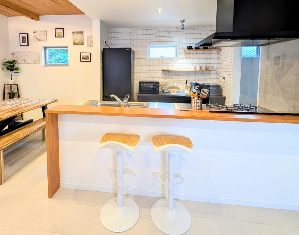 Kuchyň nebo kuchyňský kout v ubytování Modern Beach House