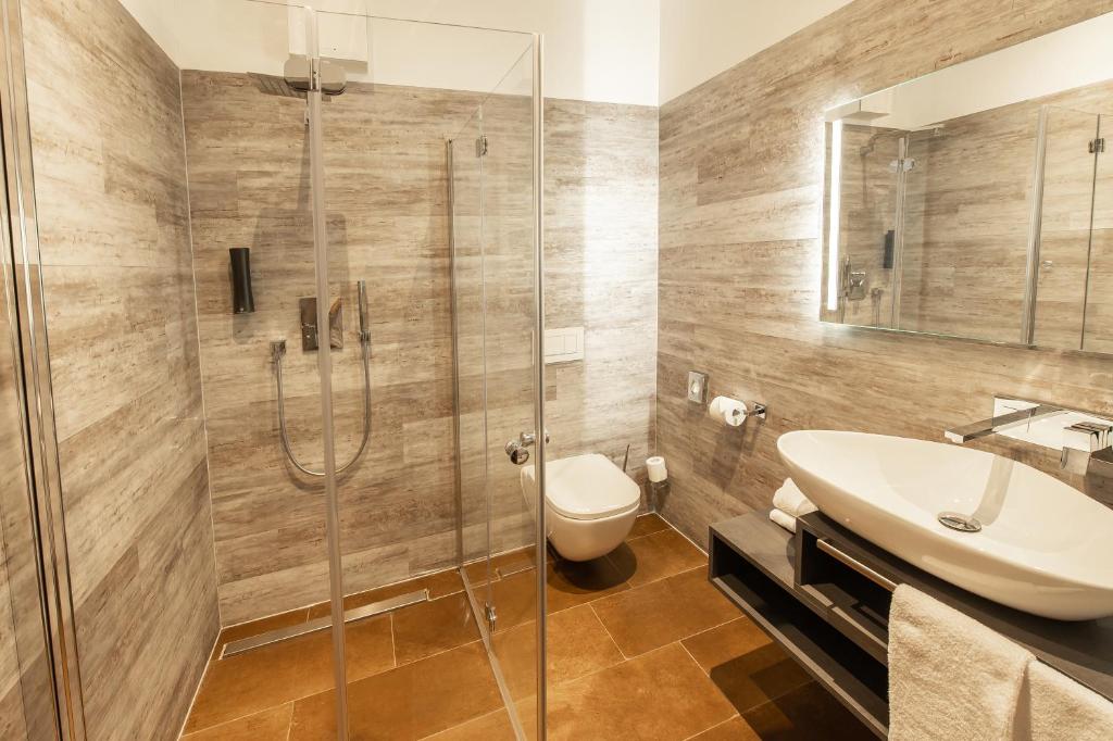 Koupelna v ubytování GS Hotel