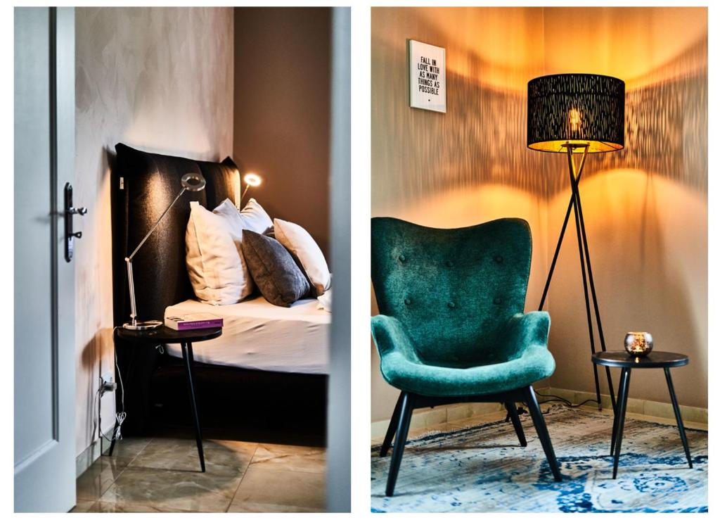 Postel nebo postele na pokoji v ubytování PRIMERA Zimmer mit Gemeinschaftsbad