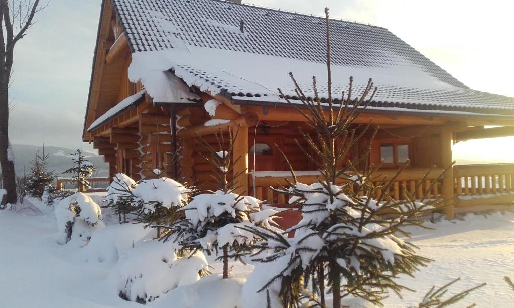 Zrubová Chata Sylvester during the winter