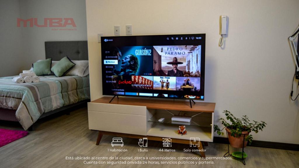 TV/trung tâm giải trí tại Céntrico y Moderno mono ambiente