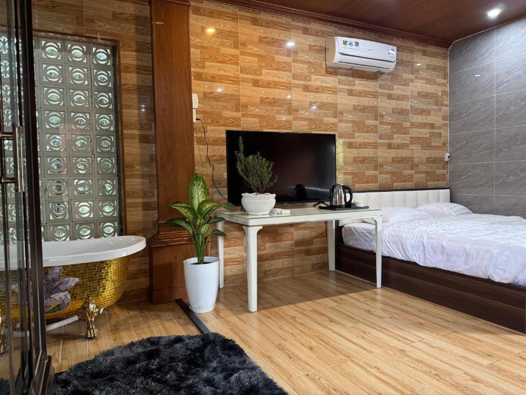 Postel nebo postele na pokoji v ubytování Hoa Giấy Hilltop Retreat
