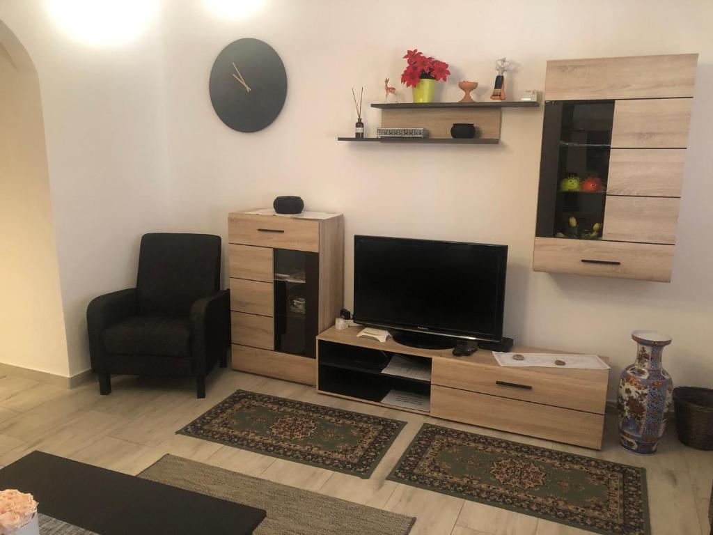 TV a/nebo společenská místnost v ubytování Termal Ferienhaus