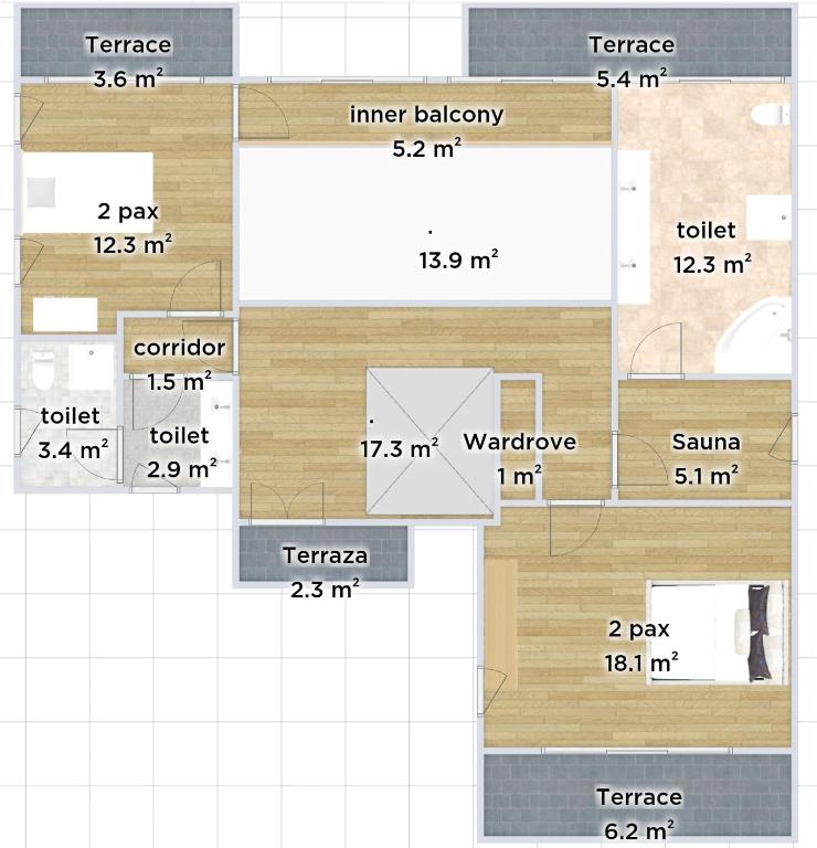 Půdorys ubytování VILLA TOMILLARES