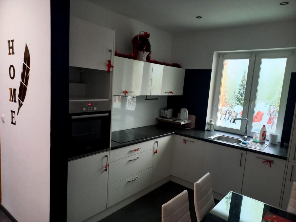 Η κουζίνα ή μικρή κουζίνα στο Blackapartment