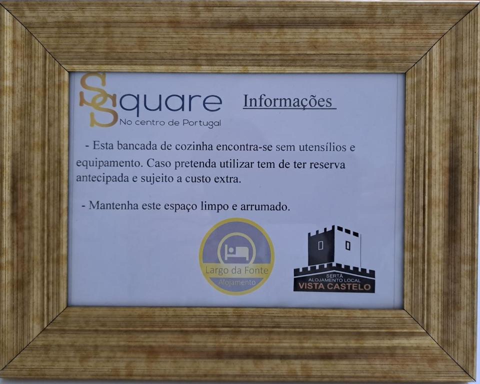 Certifikát, hodnocení, plakát nebo jiný dokument vystavený v ubytování Largo da Fonte